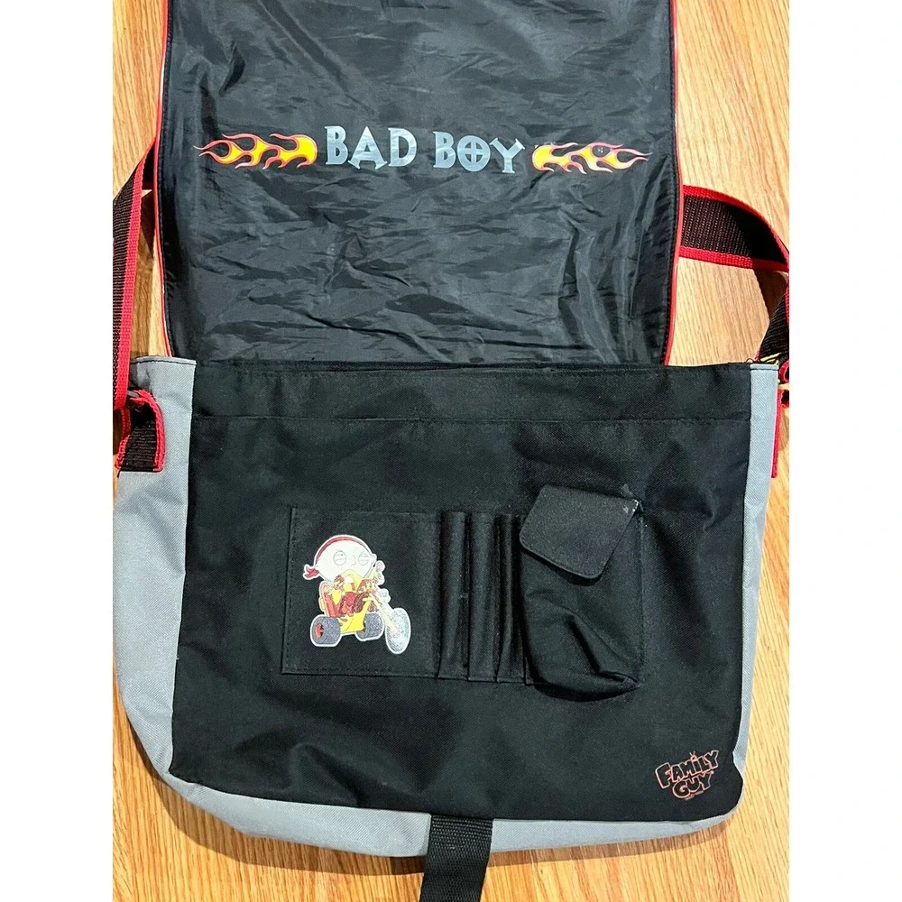 Vintage 2004 Family Guy Stewie Messenger Bag Bad Boy Y2K JNCO Flames Rare